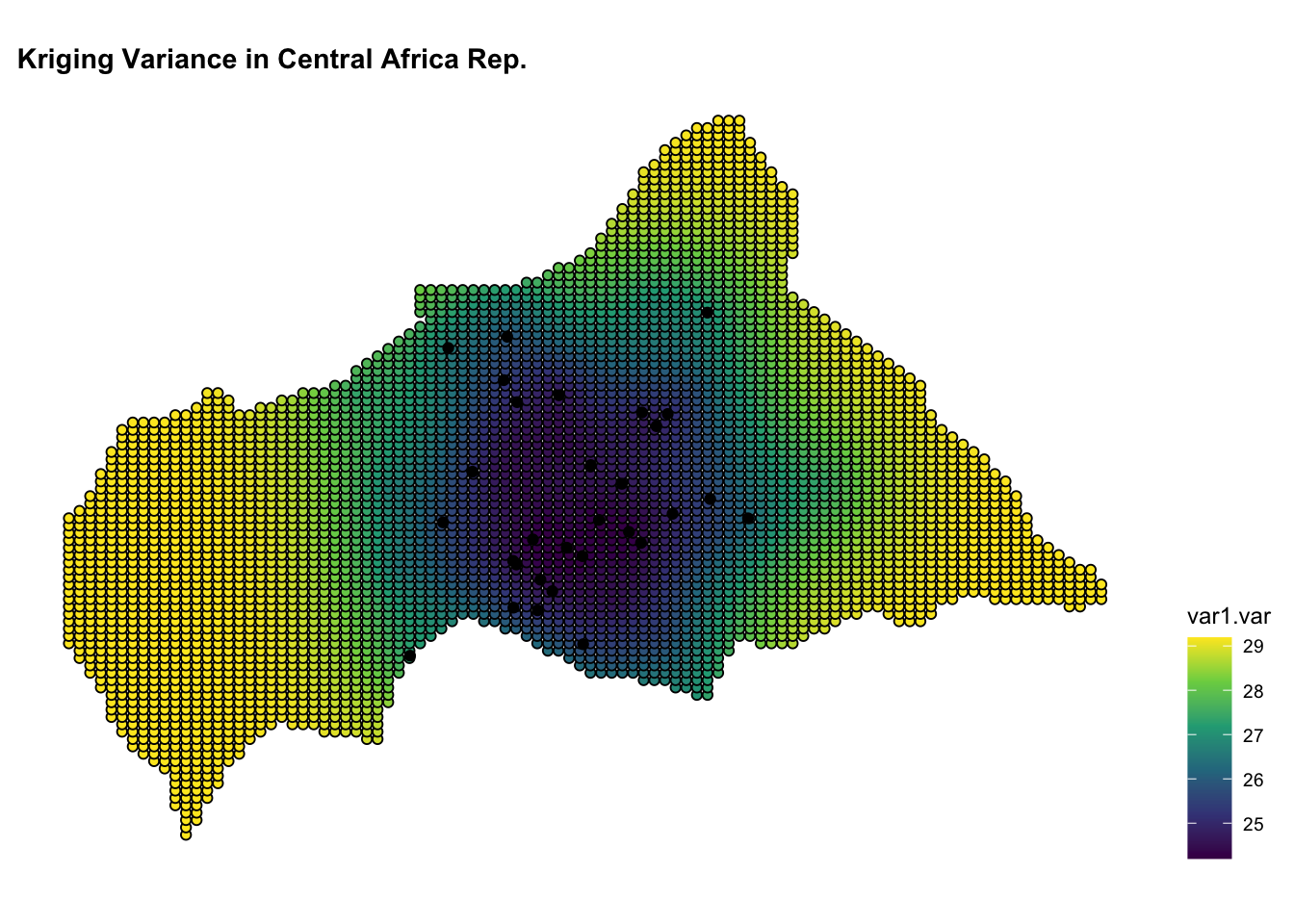 Kriging Map of Central Africa Rep.